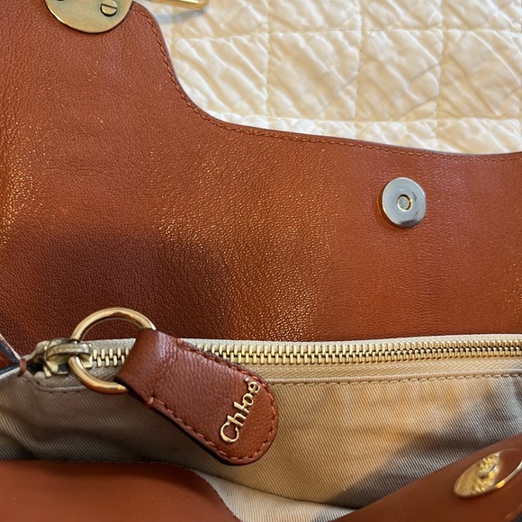 Chloé Brown Leather Shoulder Tote Bag | Gold Hardware | Snap Closure | VGC - Picture 6 of 12
